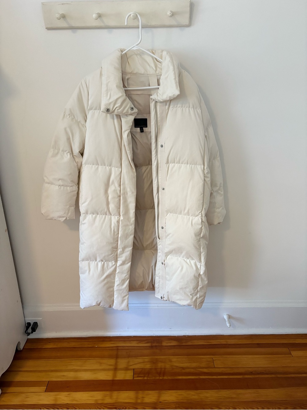 Banana Republic Cream Long Puffer Coat